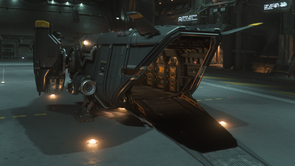 The Cutter viewed from the rear, with the cargo ramp deployed