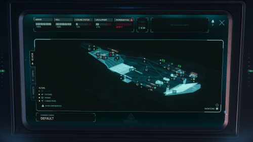 An engineering terminal showing the component layout of a Hercules C2.