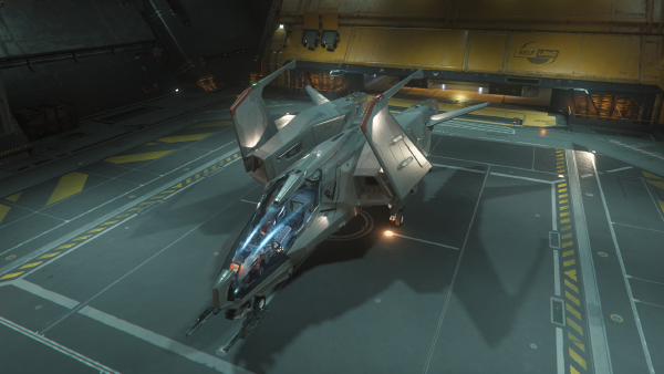 The Mustang Alpha from the front, with wings retracted