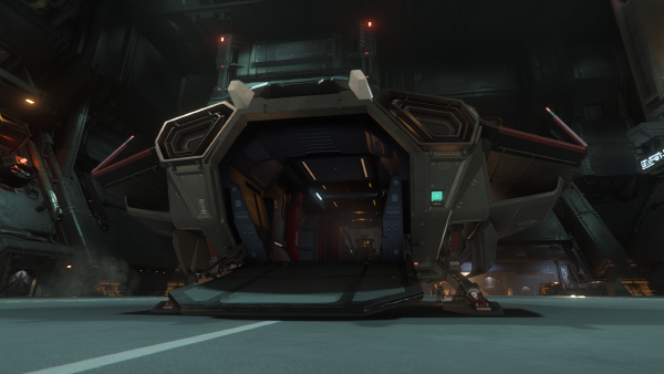 The Pisces from the rear, with the cargo/access ramp open